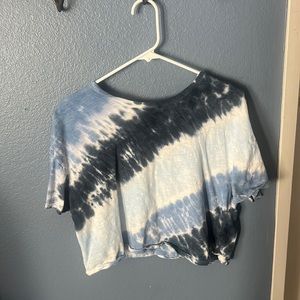 Tie Die, Blue Light Blue Dark Blue. Crop top